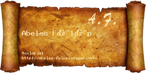 Abeles Fülöp névjegykártya